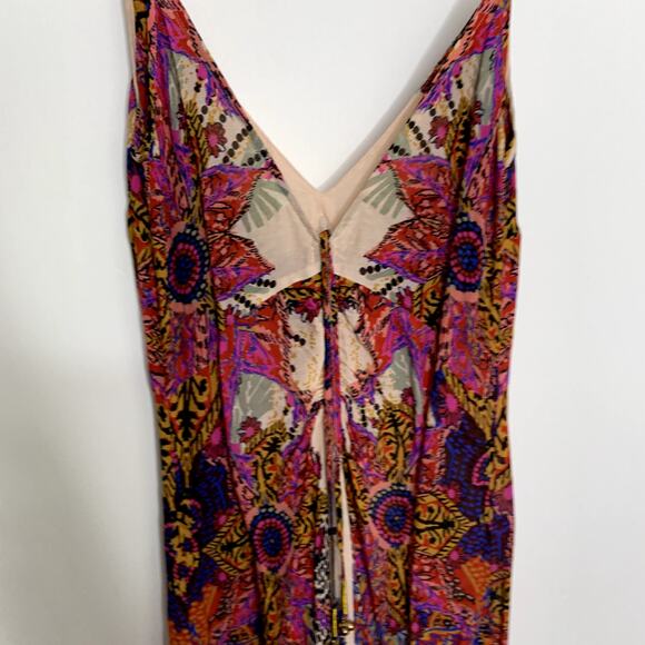 Free People Wildflower Print Maxi Slip Dress Ivory Tea Combo Boho Pink Womens - Picture 12 of 15